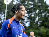 Netherlands player Virgil van Dijk participates in the training and press conference for the Netherlands Nations League season 2024-2025 at...