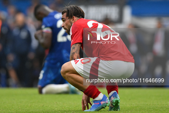 Jota Silva of Nottingham Forest stands on the field after the final whistle during the Premier League match between Chelsea and Nottingham F...