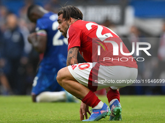 Jota Silva of Nottingham Forest stands on the field after the final whistle during the Premier League match between Chelsea and Nottingham F...