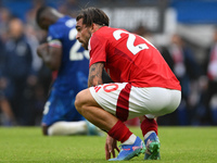 Jota Silva of Nottingham Forest stands on the field after the final whistle during the Premier League match between Chelsea and Nottingham F...