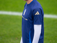 Andrea Cambiaso of Juventus attends the Italy training camp session in Coverciano, Florence, on October 7, 2024. (