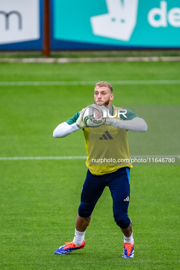 Michele di Gregorio of Juventus attends the Italy training camp session in Coverciano, Florence, on October 7, 2024 