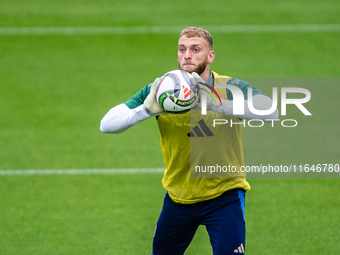 Michele di Gregorio of Juventus attends the Italy training camp session in Coverciano, Florence, on October 7, 2024 (