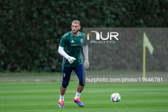 Michele di Gregorio of Juventus attends the Italy training camp session in Coverciano, Florence, on October 7, 2024 