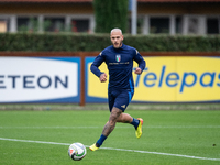 Federico Dimarco attends the Italy training camp session in Coverciano, Florence, on October 7, 2024. (