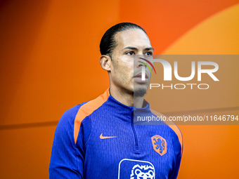 Netherlands player Virgil van Dijk participates in the training and press conference for the Netherlands Nations League season 2024-2025 at...