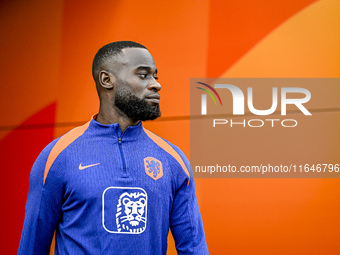 Netherlands player Lutsharel Geertruida participates in the training and press conference for the Netherlands Nations League season 2024-202...