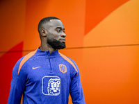 Netherlands player Lutsharel Geertruida participates in the training and press conference for the Netherlands Nations League season 2024-202...