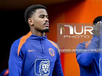 Netherlands player Jorrel Hato participates in the training and press conference for the Netherlands Nations League season 2024-2025 at the...