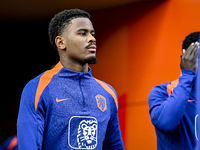 Netherlands player Jorrel Hato participates in the training and press conference for the Netherlands Nations League season 2024-2025 at the...