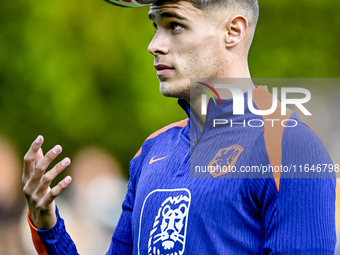 Netherlands player Mickey van de Ven participates in the training and press conference for the Netherlands Nations League season 2024-2025 a...