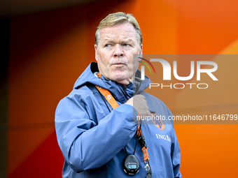 Netherlands trainer coach Ronald Koeman participates in the match training and press conference for the Netherlands on October 7, 2024, at t...