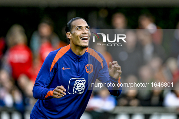 Netherlands player Virgil van Dijk participates in the training and press conference for the Netherlands Nations League season 2024-2025 at...