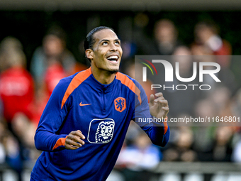 Netherlands player Virgil van Dijk participates in the training and press conference for the Netherlands Nations League season 2024-2025 at...