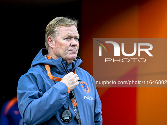 Netherlands trainer coach Ronald Koeman participates in the match training and press conference for the Netherlands on October 7, 2024, at t...