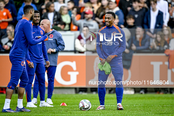 Netherlands player Quinten Timber participates in the training and press conference for the Netherlands Nations League season 2024-2025 at t...