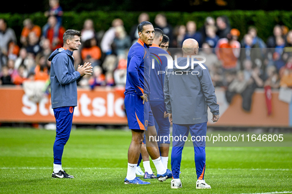 Netherlands player Virgil van Dijk participates in the training and press conference for the Netherlands Nations League season 2024-2025 at...