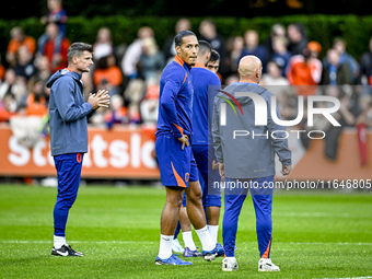 Netherlands player Virgil van Dijk participates in the training and press conference for the Netherlands Nations League season 2024-2025 at...