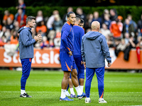 Netherlands player Virgil van Dijk participates in the training and press conference for the Netherlands Nations League season 2024-2025 at...