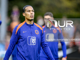 Netherlands player Virgil van Dijk participates in the training and press conference for the Netherlands Nations League season 2024-2025 at...