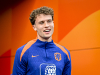 Netherlands player Mats Wieffer participates in the training and press conference for the Netherlands on October 7, 2024, at the KNVB Campus...