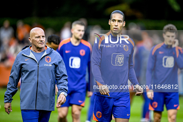 Netherlands player Virgil van Dijk participates in the training and press conference for the Netherlands Nations League season 2024-2025 at...