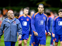 Netherlands player Virgil van Dijk participates in the training and press conference for the Netherlands Nations League season 2024-2025 at...