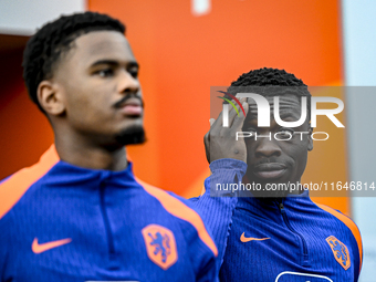 Netherlands player Brian Brobbey participates in the training and press conference for the Netherlands on October 7, 2024, at the KNVB Campu...