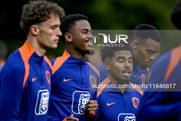 Netherlands player Jorrel Hato participates in the training and press conference for the Netherlands Nations League season 2024-2025 at the...