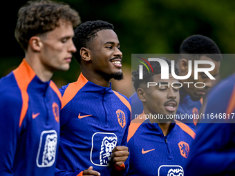 Netherlands player Jorrel Hato participates in the training and press conference for the Netherlands Nations League season 2024-2025 at the...