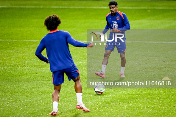 Netherlands player Ian Maatsen participates in the training and press conference for the Netherlands Nations League season 2024-2025 at the...