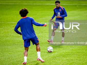 Netherlands player Ian Maatsen participates in the training and press conference for the Netherlands Nations League season 2024-2025 at the...