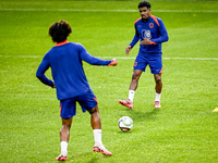 Netherlands player Ian Maatsen participates in the training and press conference for the Netherlands Nations League season 2024-2025 at the...