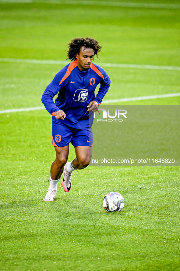 Netherlands player Joshua Zirkzee participates in the training and press conference for the Netherlands Nations League season 2024-2025 at t...