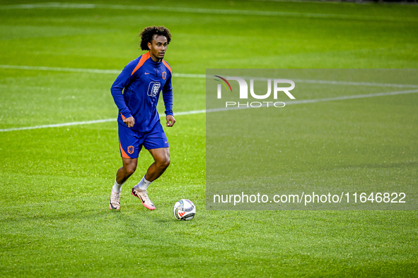 Netherlands player Joshua Zirkzee participates in the training and press conference for the Netherlands Nations League season 2024-2025 at t...