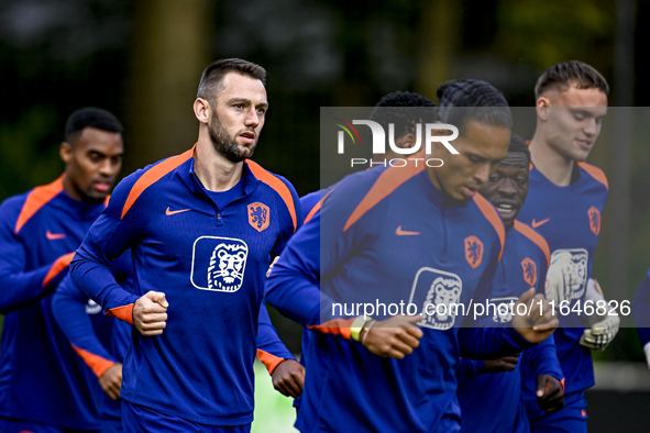 Netherlands player Stefan de Vrij participates in the training and press conference for the Netherlands Nations League season 2024-2025 at t...