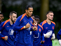 Netherlands player Virgil van Dijk participates in the training and press conference for the Netherlands Nations League season 2024-2025 at...