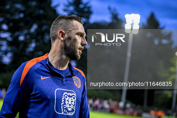 Netherlands player Stefan de Vrij participates in the training and press conference for the Netherlands Nations League season 2024-2025 at t...