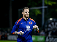 Netherlands goalkeeper Mark Flekken participates in the training and press conference for the Netherlands Nations League season 2024-2025 at...