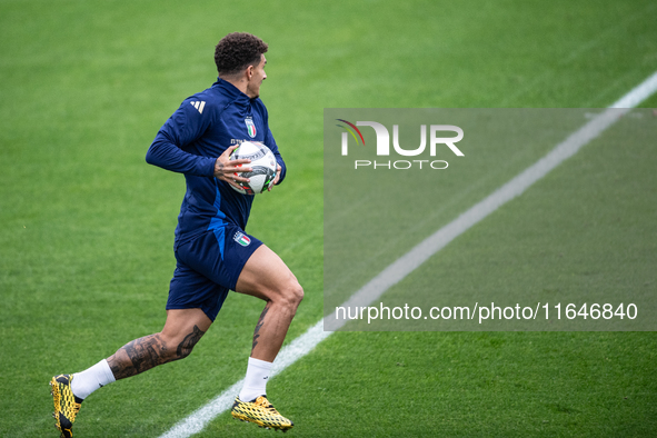 Giovanni di Lorenzo of SSC Napoli attends the Italy training camp session in Coverciano, Florence, on October 7, 2024. 