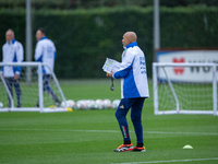 The Head Coach of Italy attends the Italy training camp session in Coverciano, Florence, on October 7, 2024. (