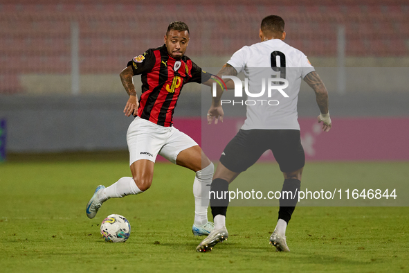 Wendel Barros Da Silva of Hamrun Spartans is in action during the Malta 360 Sports Premier League soccer match between Hamrun Spartans and H...