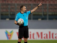 Slobodan Petrovic, appointed match referee by the Malta FA, officiates during the Malta 360 Sports Premier League soccer match between Hamru...