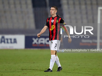 Mattias Ellul of Hamrun Spartans is in action during the Malta 360 Sports Premier League soccer match between Hamrun Spartans and Hibernians...