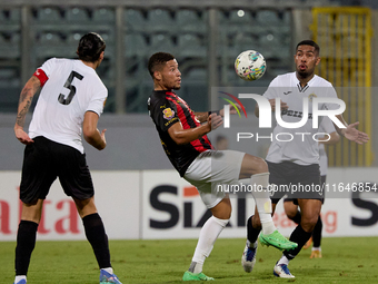 Raphael Lopes Silva of Hamrun Spartans tries to control the ball during the Malta 360 Sports Premier League soccer match between Hamrun Spar...