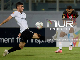 Ederson Bruno Domingo of Hamrun Spartans shoots towards the opposing goal during the Malta 360 Sports Premier League soccer match between Ha...