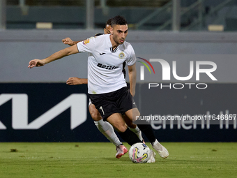 Ayrton Attard of Hibernians is in action during the Malta 360 Sports Premier League soccer match between Hamrun Spartans and Hibernians at t...