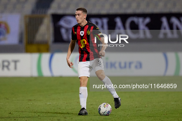 Mattias Ellul of Hamrun Spartans is in action during the Malta 360 Sports Premier League soccer match between Hamrun Spartans and Hibernians...