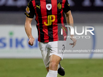 Mattias Ellul of Hamrun Spartans is in action during the Malta 360 Sports Premier League soccer match between Hamrun Spartans and Hibernians...