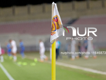 The Malta 360 Sports Premier League logo appears on the corner flag before the Malta 360 Sports Premier League soccer match between Zabbar S...